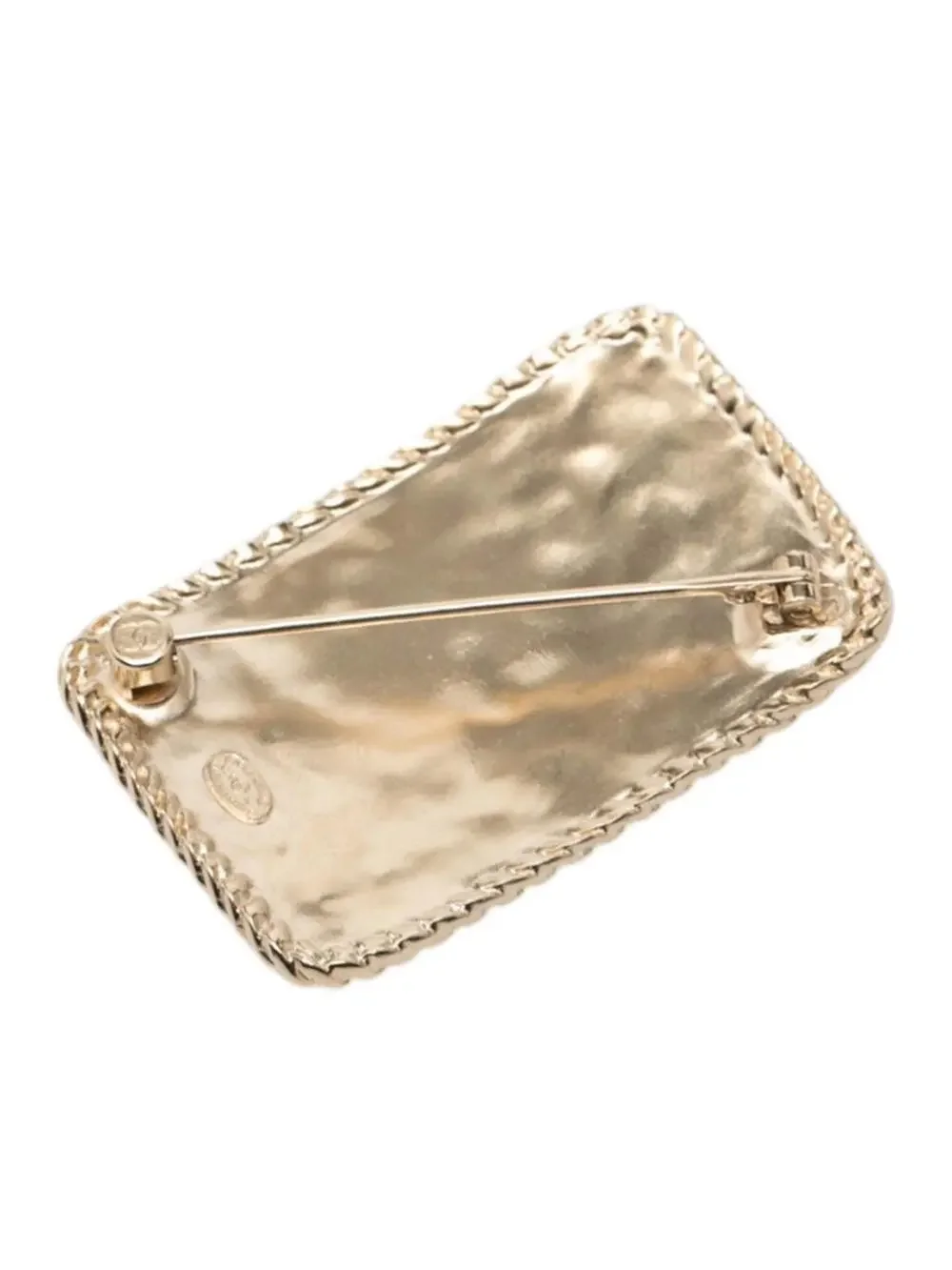 Chanel Cc Logo Brooch Gold-Tone Metal #247110C11B